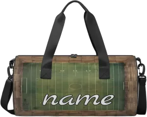 Football Field Print Custom Duffel Bags Weekender Bags Custom Sport Duffel Bag Carry on Overnight Weekender Bag