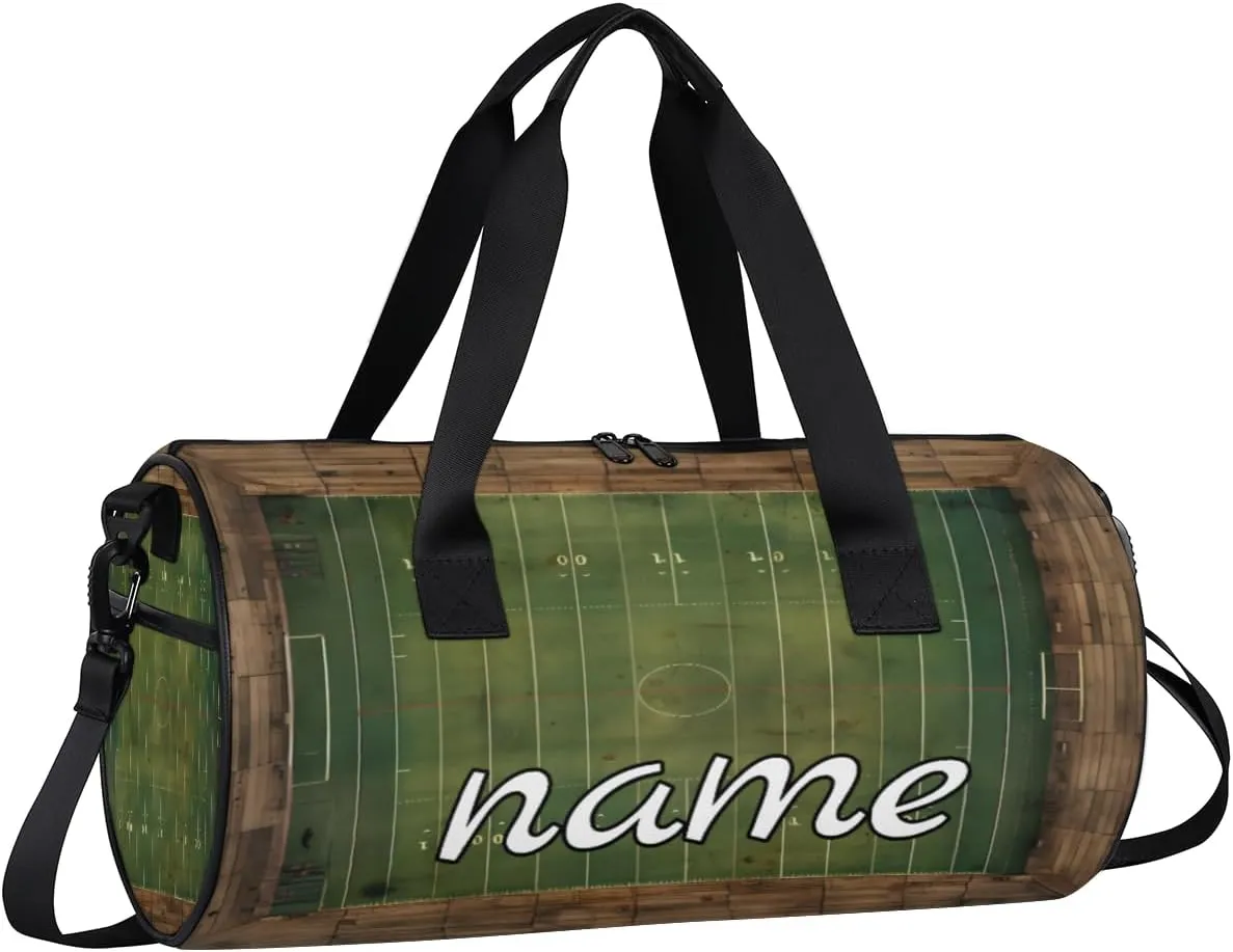 Football Field Print Custom Duffel Bags Weekender Bags Custom Sport Duffel Bag Carry on Overnight Weekender Bag