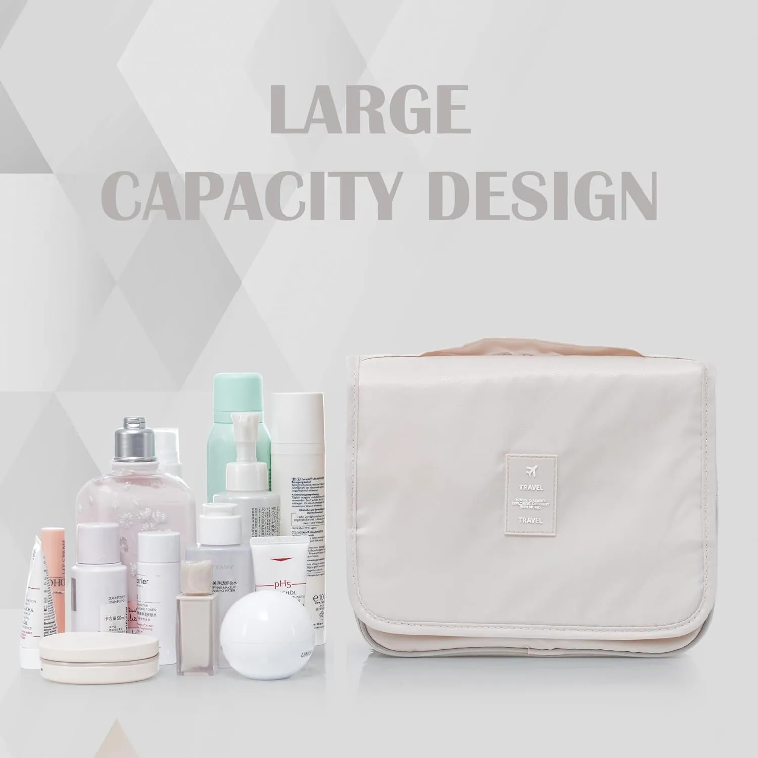 FridayParts 3 Piece Expandable ABS Luggage Suitcase Set with 360° Spinner Wheels, Lvory and Brown