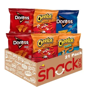 Frito-Lay Doritos & Cheetos Mix Variety Pack, Single Serve Snack Bags (Pack of 21)