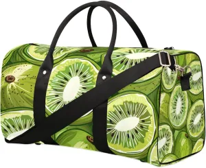 Fruit Kiwi Painted Travel Duffel bag for Men Women Weekender Overnight Bag Gym Bag Carry On Luggage Bags for Yoga Workout Sports