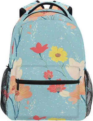 Fun Backpack for Teacher Nurse Fashion Diaper Bag Backpack with Chest Strap for Travel Trip Parents' Day Beautiful Flowers