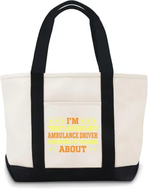 Funny Ambulance Drivering Job Title Employee Funny Ambulance Drivering canvas tote bag large canvas tote bag Lightweight Reusable Grocery Shopping Cloth Bags