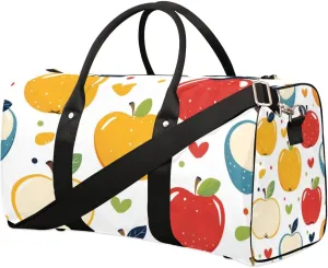 Funny Apples Painted Travel Duffel bag for Men Women Weekender Overnight Bag Gym Bag Carry On Luggage Bags for Yoga Workout Sports