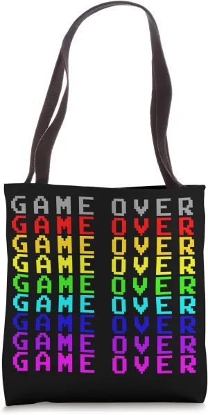 Funny Old School GAME OVER Computer Arcade Gamer Present Tote Bag