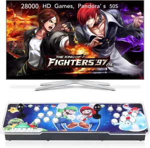 FVBADE [30000 Games in 1 70S Pandora Box Arcade Game Console Compatible PC & Projector & TV,3D Games 1-4 Players Double Joystick Favorite List Game Category Save/Search/Hide/Pause/Delete Games.