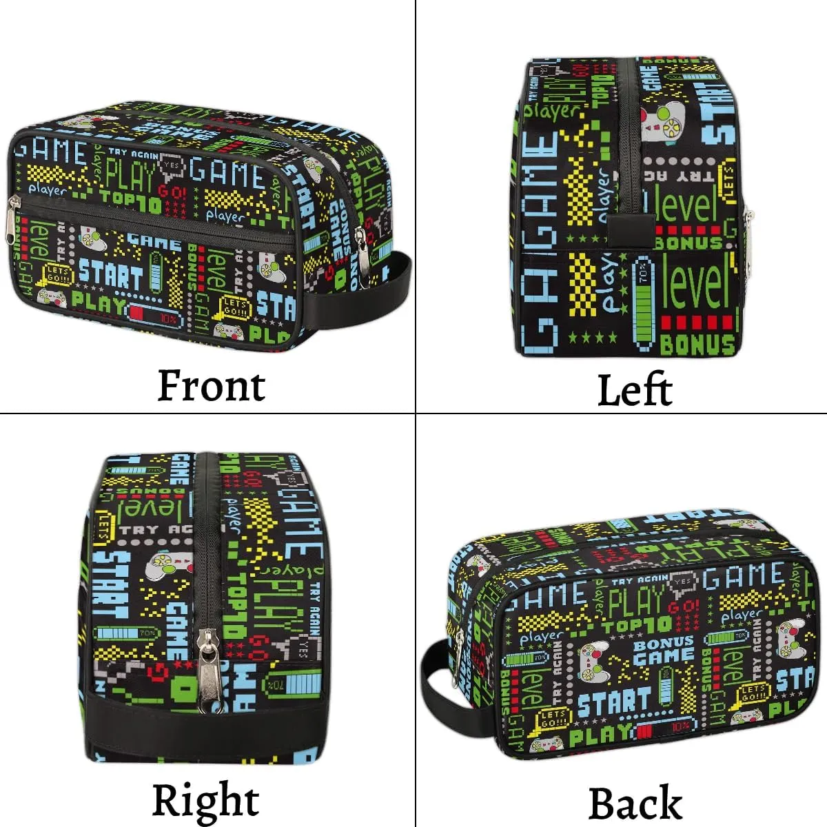 Game Controller Kids Travel Toiletry Bag, Waterproof Hanging Dopp Kit for Teens Boys, Cool Carrying Case Compatible with Nintendo Switch and New Switch OLED Console