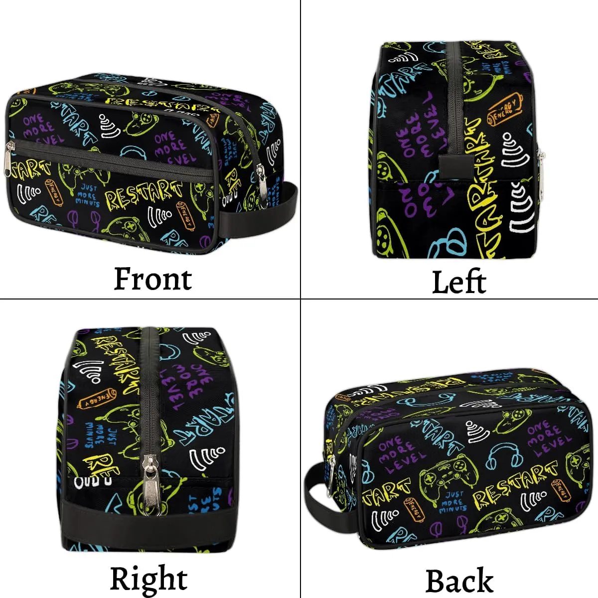 Game Joysticks Kids Travel Toiletry Bag, Waterproof Hanging Dopp Kit for Teens Boys, Cool Switch Carrying Case Compatible with Nintendo Switch and New Switch OLED Console