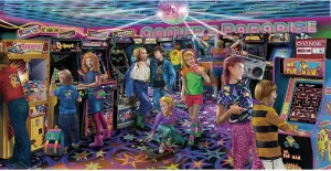 Gamers Paradise Retro Arcade 2000 Piece Jigsaw Puzzle for Adults and Kids | '80s Toys, Educational Games for Home, Interactive Brain Teaser, Fun Quarantine Gift Ideas | 20 x 40 Inches