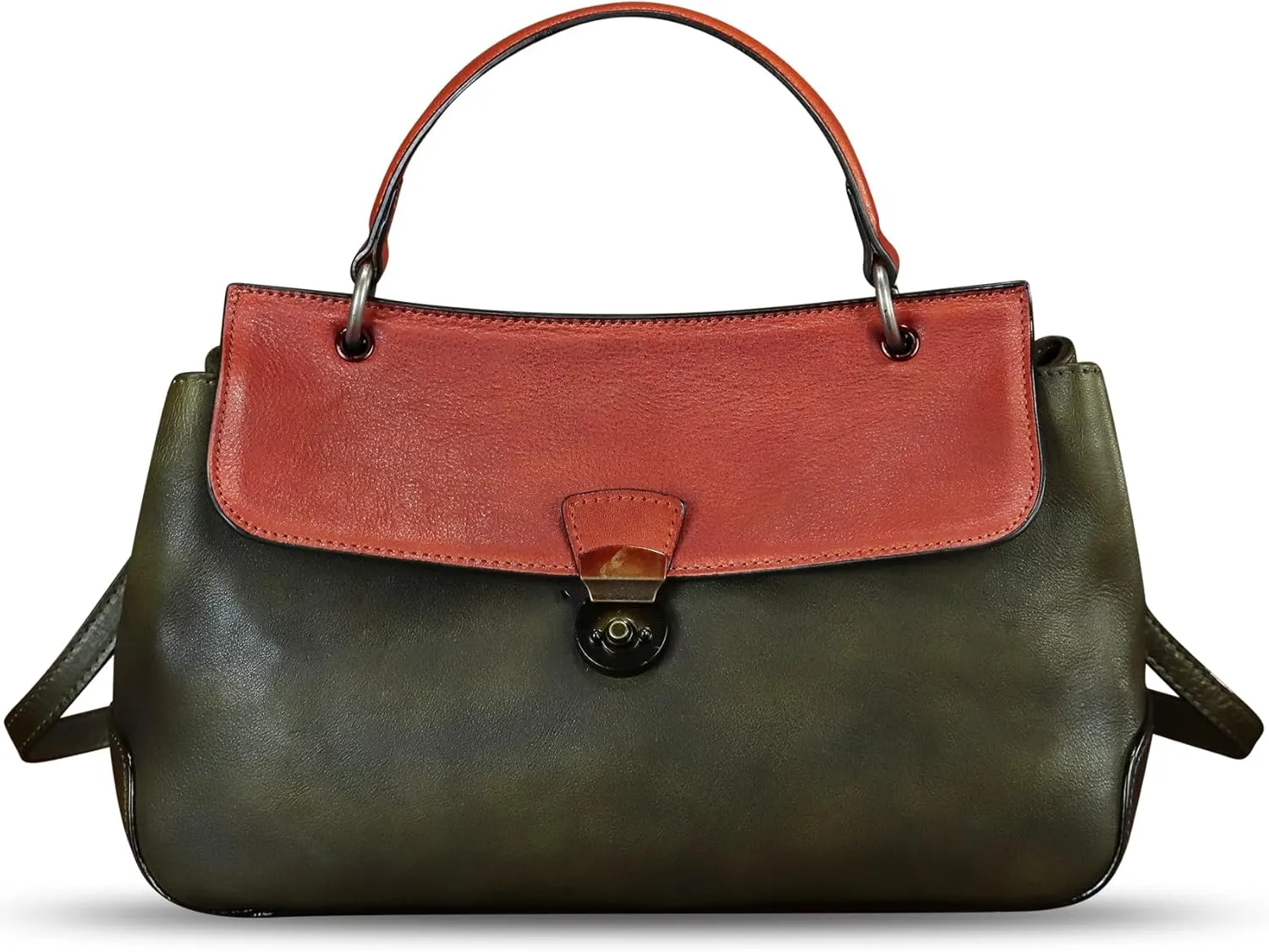 Genuine Leather Purses and Handbags for Women Vintage Leather Satchel Bags Shoulder Bag Crossbody with Strap