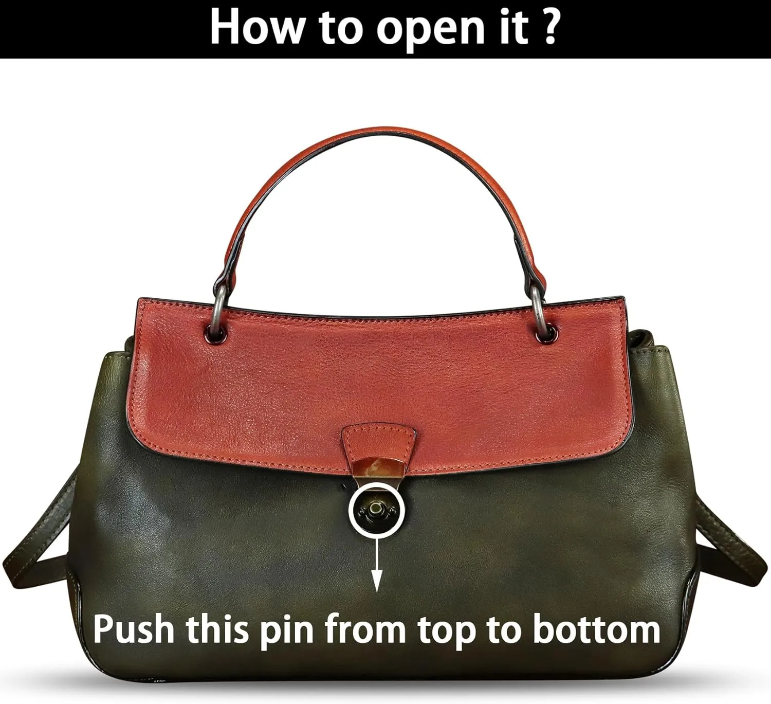 Genuine Leather Purses and Handbags for Women Vintage Leather Satchel Bags Shoulder Bag Crossbody with Strap