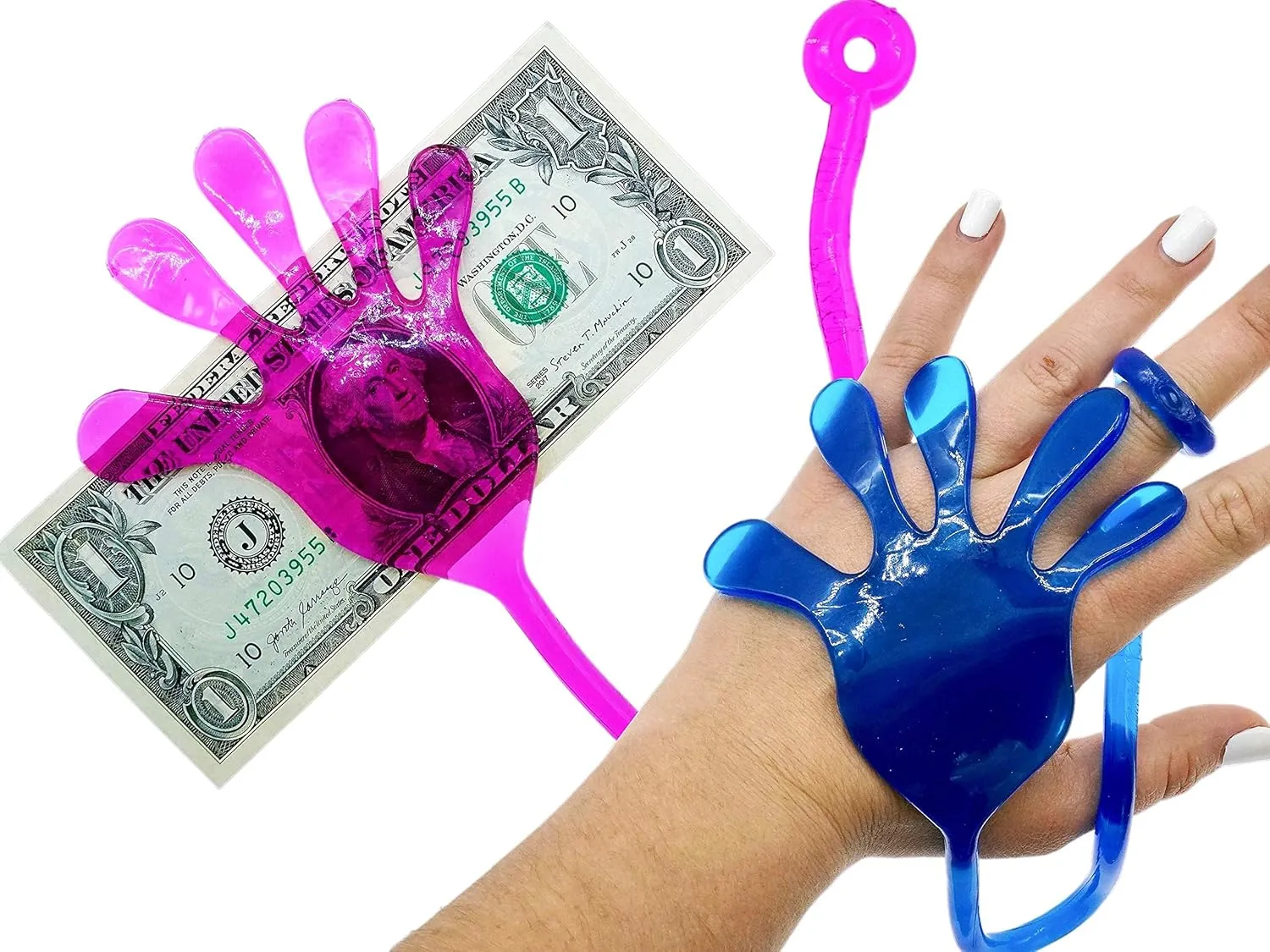 Giant Snap Hand Toy (12 Pack Assorted) Jumbo Stretchy Sticky Hands Toys for Kids. Party Favors, Classroom Prizes, Birthday Gifts Easter Day Goodie Bags Stuffers Bulk.414-12s