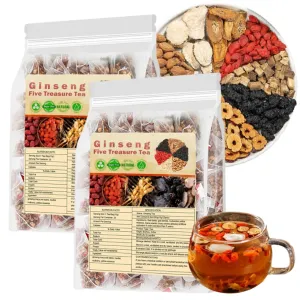 Ginseng Eight Treasure Tea - Kidney Support Formula with Red Dates and Goji Berries | 20 Herbal Teabags (2 Pcs)