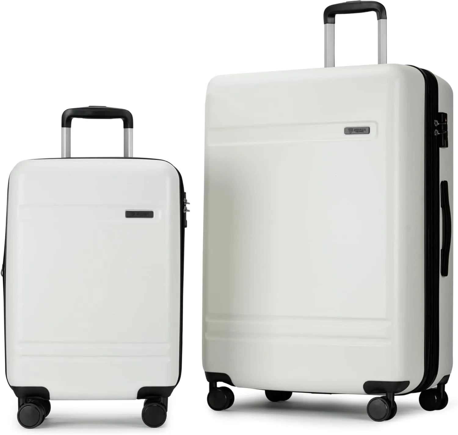 GinzaTravel 2-Piece Luggage Sets Expandable Suitcases with 4 Wheels PC ABS Durable Hardside Luggage sets TSA lock (White, 2-Piece Set(20"/29"))