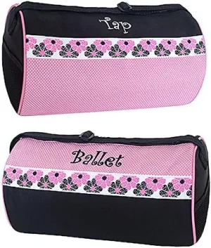 Girl's Ballet Tap Combo Roll Duffel Bag, Small, Pink/Black