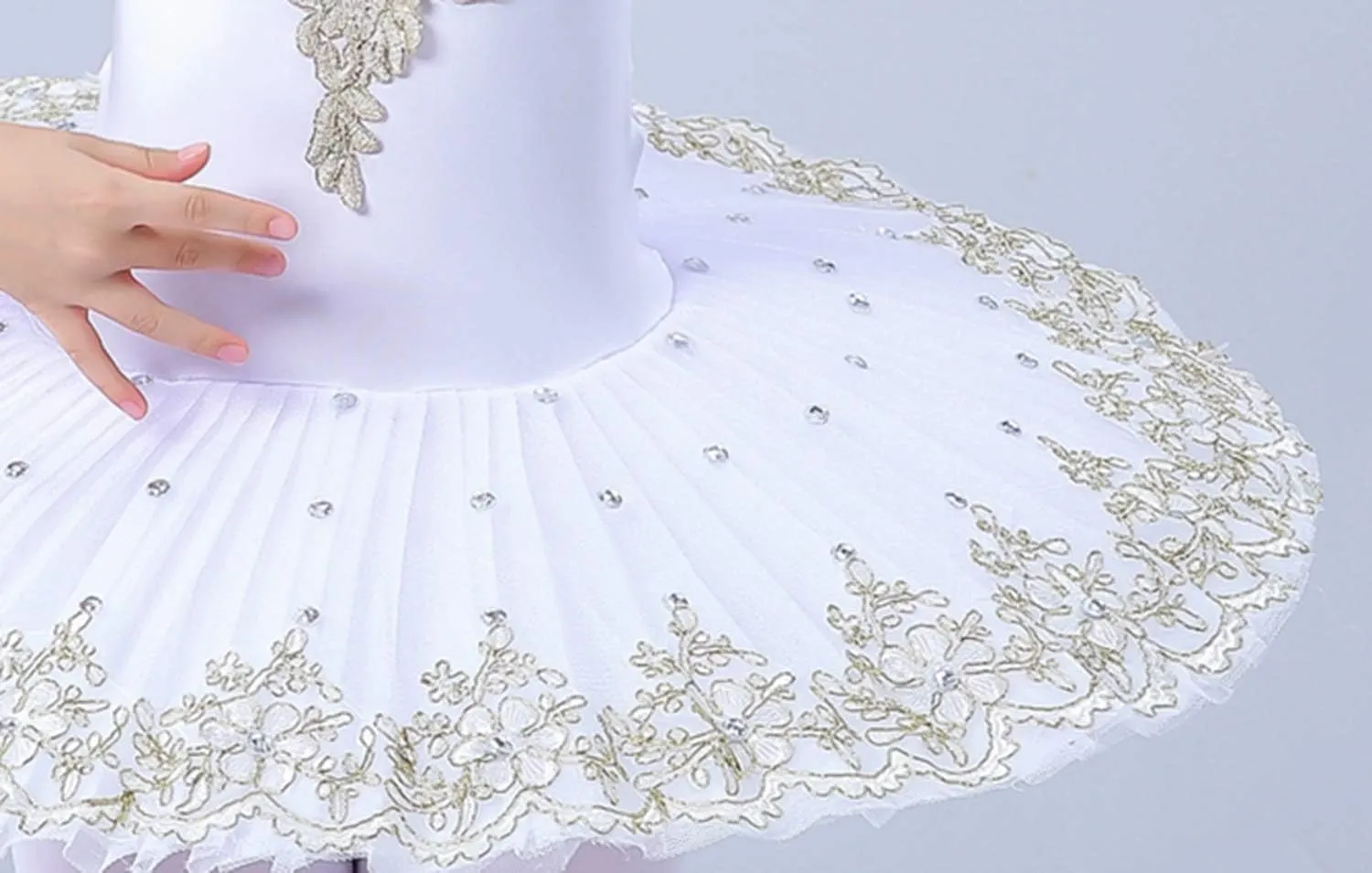 Girl's Camisole Skirted Leotard Ballet Lace Sequin Tutu Swan Costumes Competition Skirt Dress