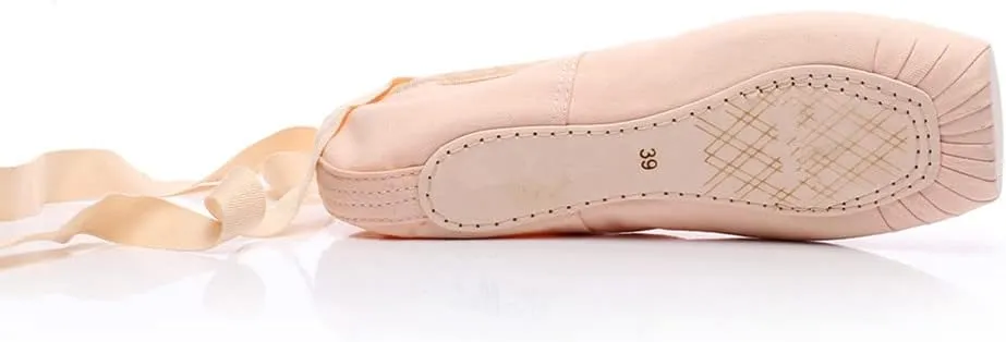 Girl's Canvas Ballet Dance Toe Shoes Professional Satin Pointe Shoes