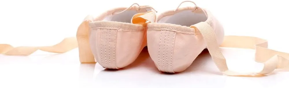 Girl's Canvas Ballet Dance Toe Shoes Professional Satin Pointe Shoes