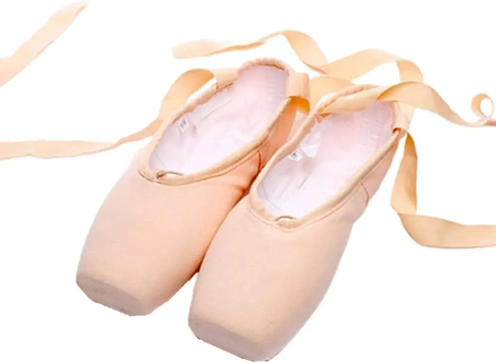 Girl's Canvas Ballet Dance Toe Shoes Professional Satin Pointe Shoes