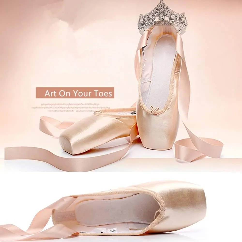 Girl's Canvas Ballet Dance Toe Shoes Professional Satin Pointe Shoes