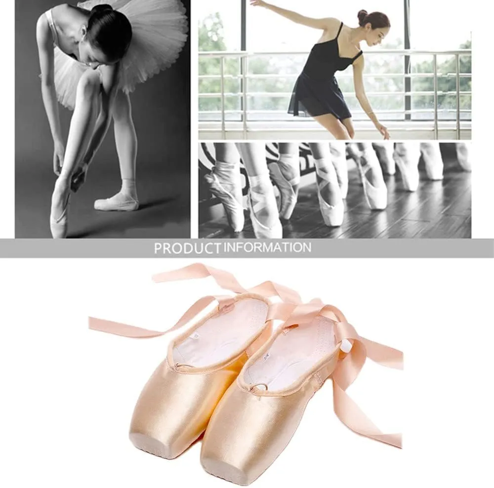 Girl's Canvas Ballet Dance Toe Shoes Professional Satin Pointe Shoes