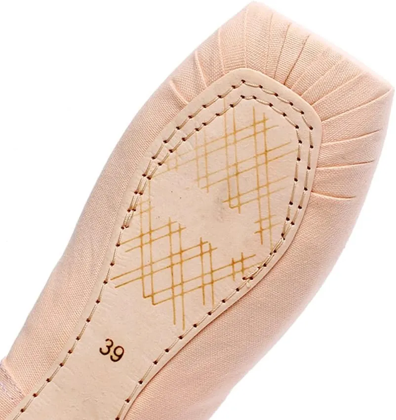Girl's Canvas Ballet Dance Toe Shoes Professional Satin Pointe Shoes