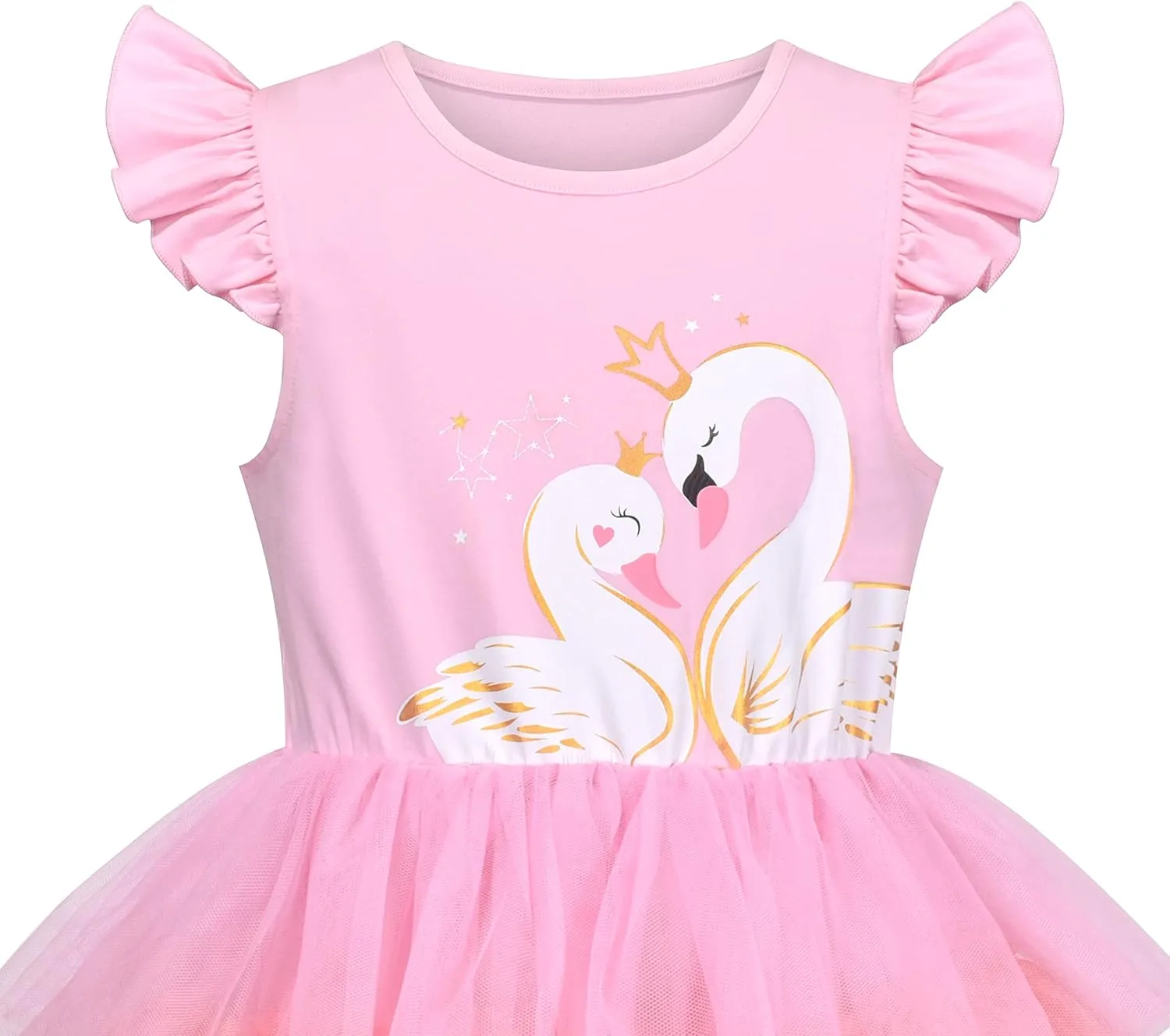 Girls Dress Pink Tutu Unicorn Dancing Tiered Skirt Ballet Birthday Party 3-7