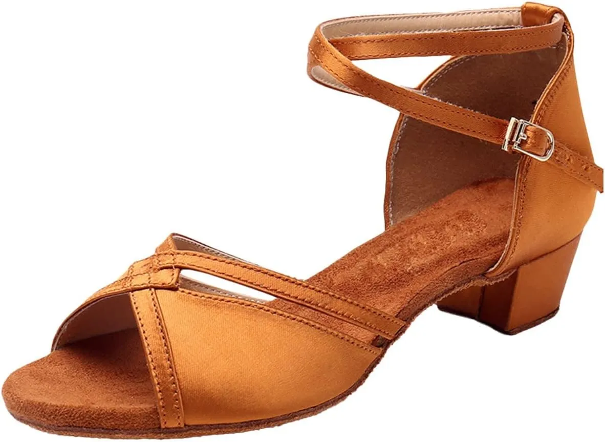 Girls Latin Dancing Shoes Lo𝐰 Heel Kids Sals𝐚 Ballroom Dance Shoes for Girls Latin Ballroom Dance Shoes Girls