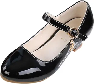 Girls Mary Jane Dress Shoes Flower Girl Wedding School Uniform Low Heels Toddler Little Kids Pump Shoes
