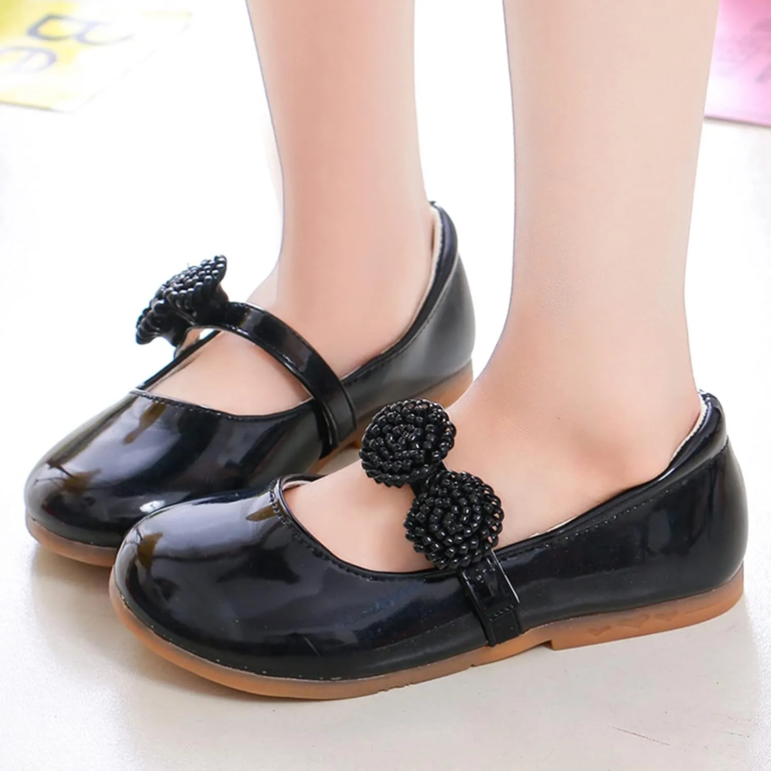 Girl's Mary Jane School 𝗨niform Shoes Toddler Little Kid Dress Shoes Girl Ballet Flat𝘀 Flower Girl Toddler Slip Boots