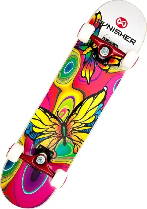 Girls Skateboard Complete with 31.5" x 7.75" Double Kick Concave Deck Canadian Maple ABEC-7 Bearings
