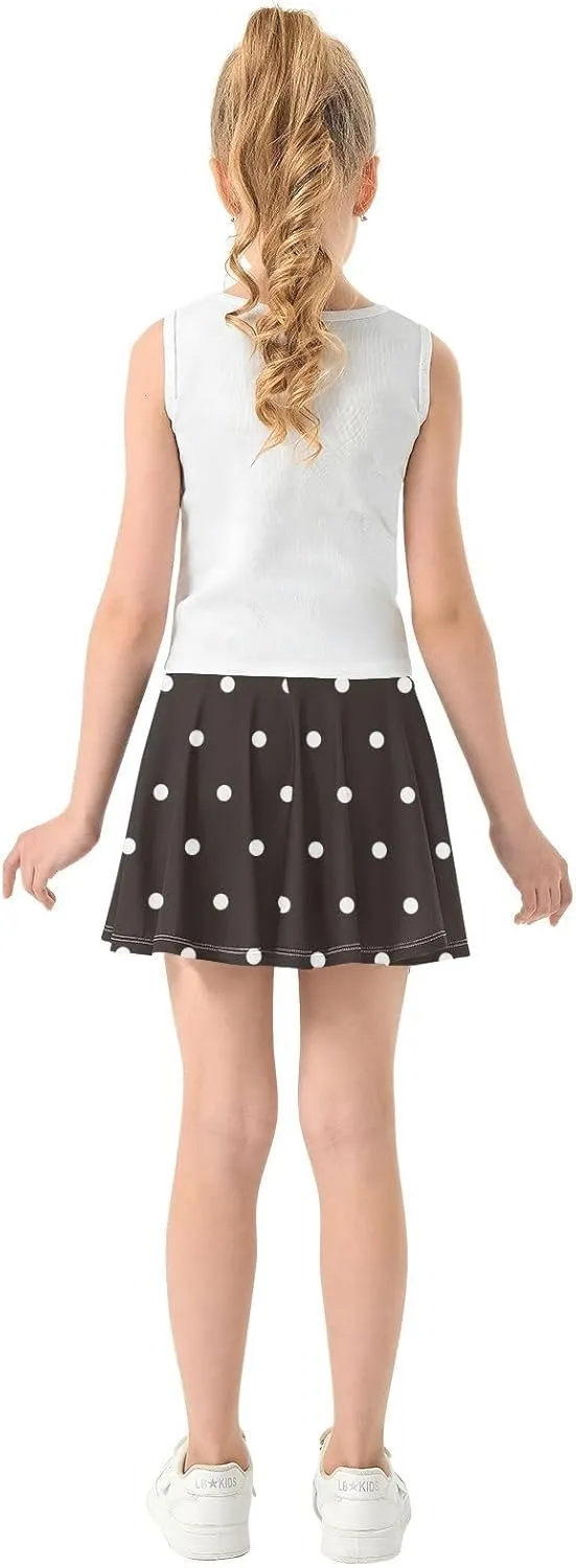 Girls Skorts Active Athletic Skirts with Inner Built-in Shorts for Golf Tennis 3-12T Cherry Blossom Floral Pink