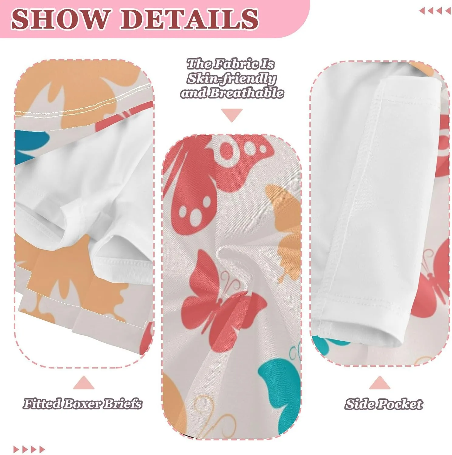 Girls Skorts Active Athletic Skirts with Inner Built-in Shorts for Golf Tennis 3-12T Cherry Blossom Floral Pink