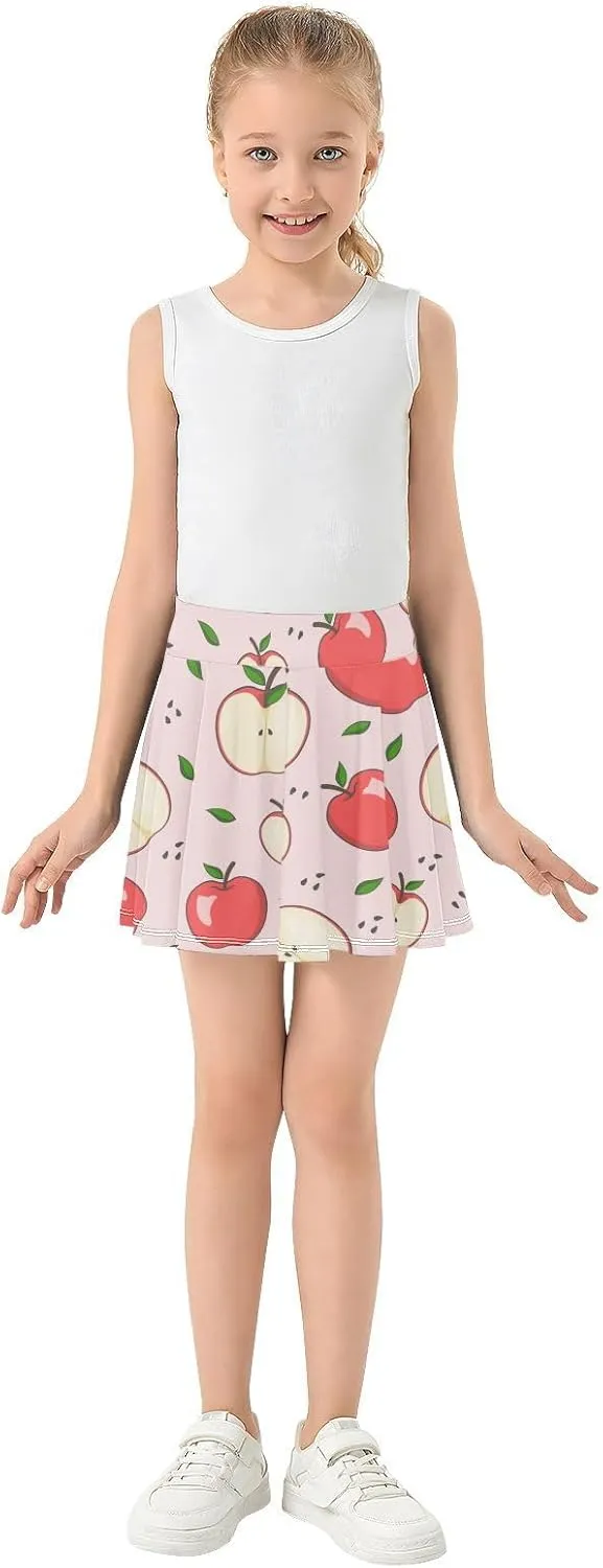 Girls Skorts Active Athletic Skirts with Inner Built-in Shorts for Golf Tennis 3-12T Pink Butterfly Black