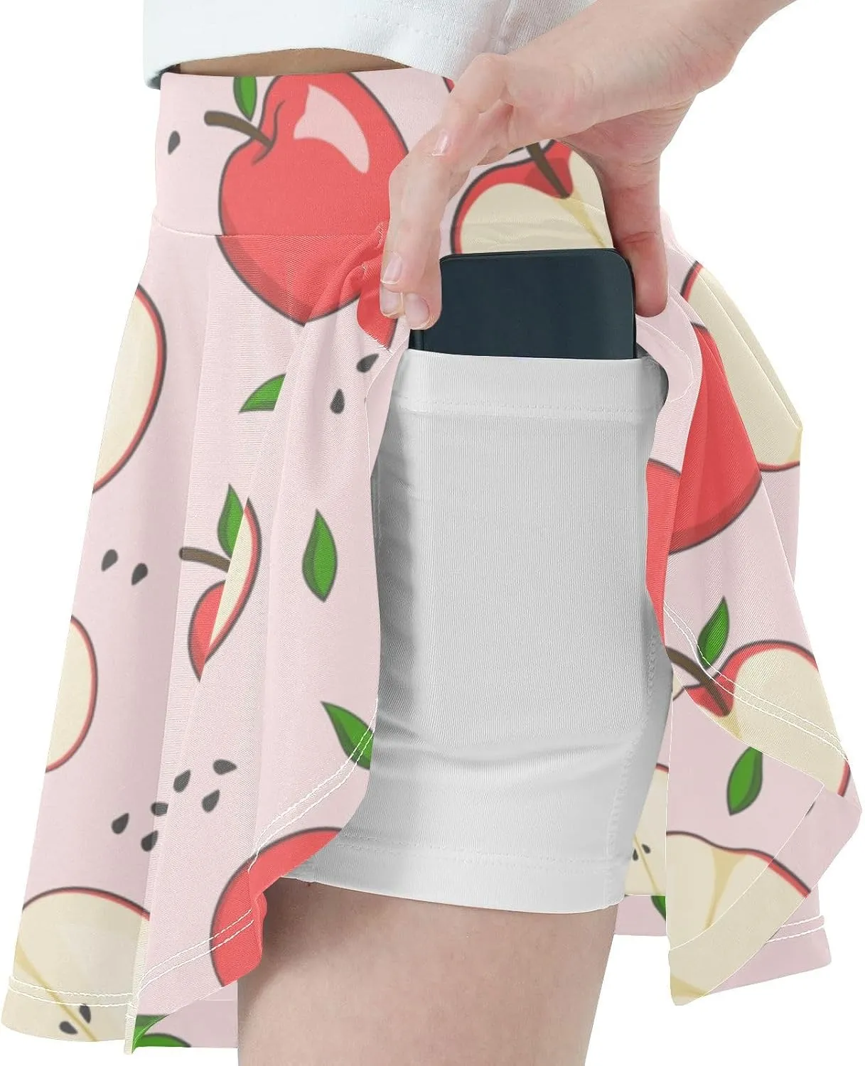 Girls Skorts Active Athletic Skirts with Inner Built-in Shorts for Golf Tennis 3-12T Pink Butterfly Black