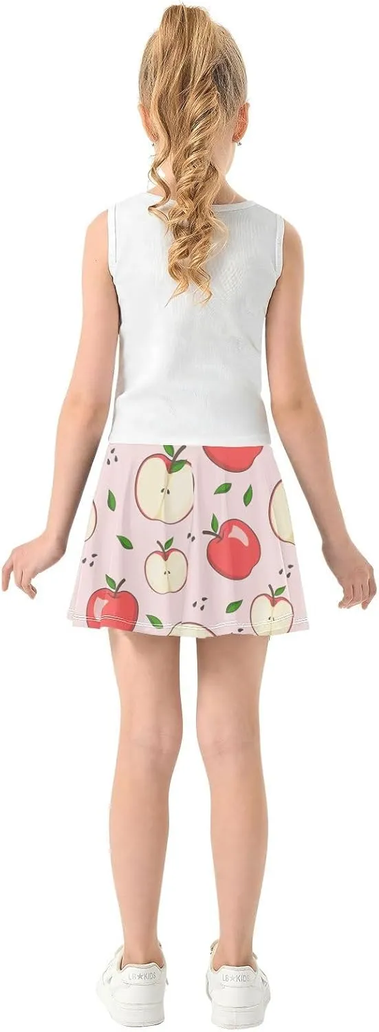 Girls Skorts Active Athletic Skirts with Inner Built-in Shorts for Golf Tennis 3-12T Pink Butterfly Black