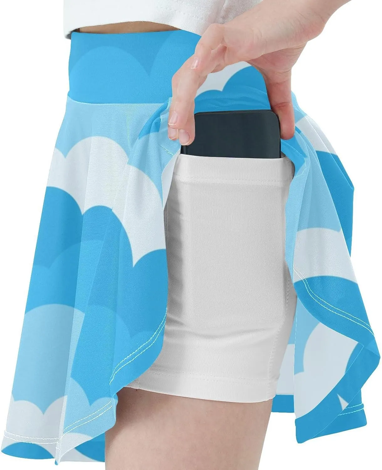 Girls Skorts Active Athletic Skirts with Inner Built-in Shorts for Golf Tennis 3-12T Pink Butterfly Black