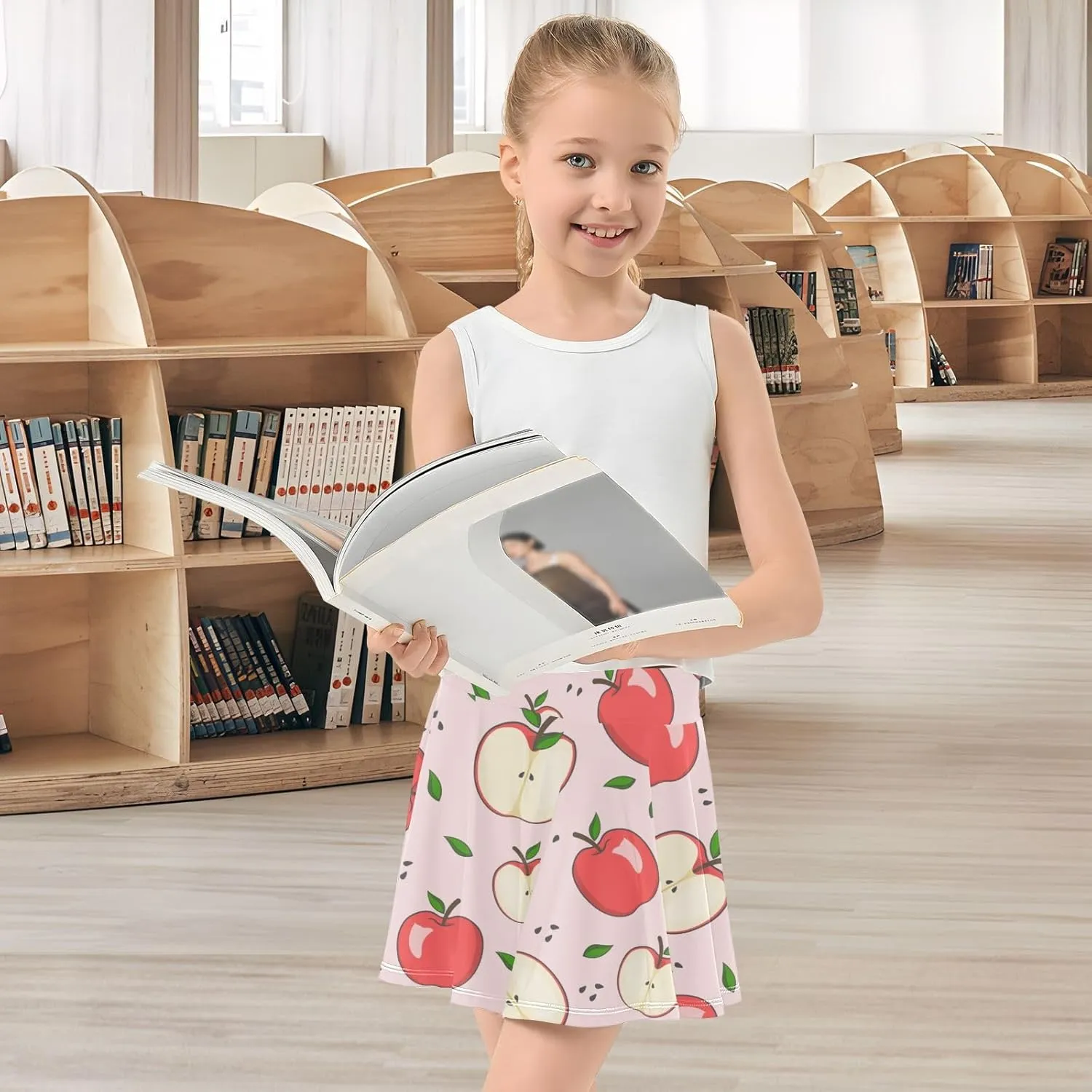 Girls Skorts Active Athletic Skirts with Inner Built-in Shorts for Golf Tennis 3-12T Pink Butterfly Black