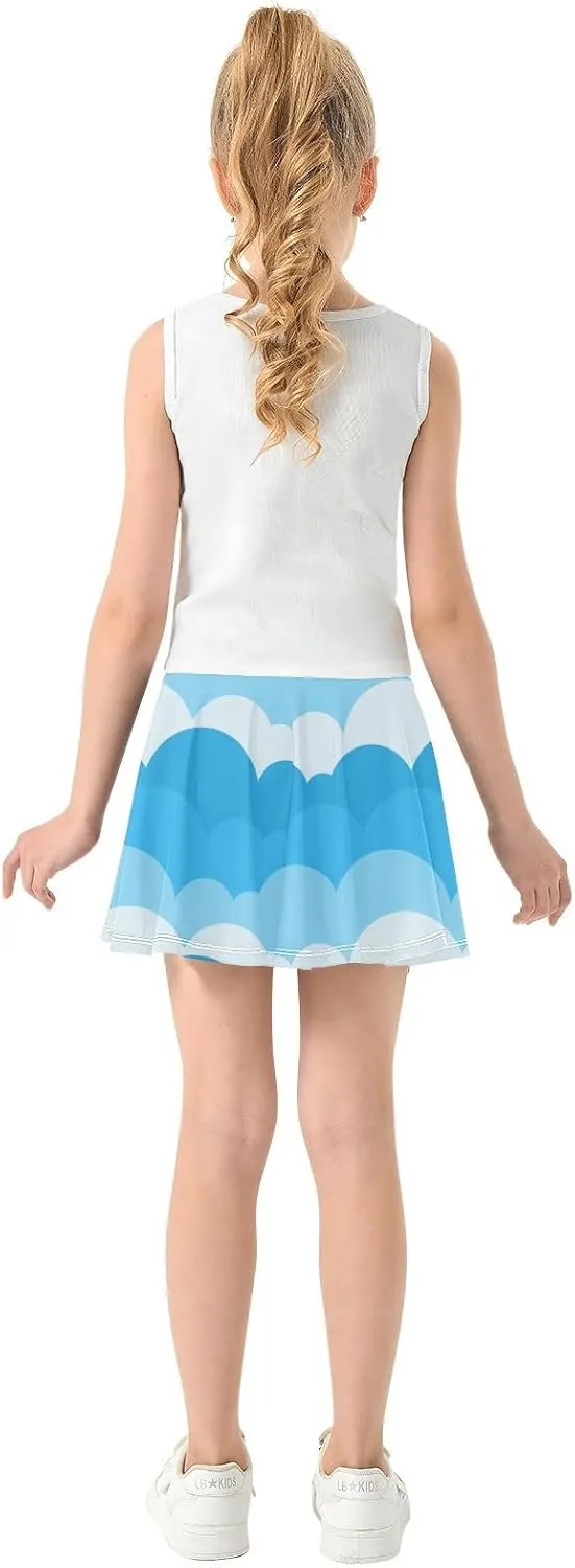 Girls Skorts Active Athletic Skirts with Inner Built-in Shorts for Golf Tennis 3-12T Pink Butterfly Black