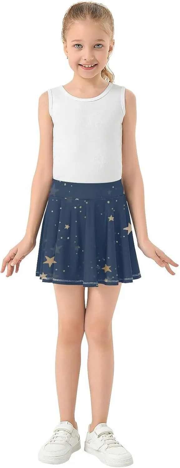 Girls Skorts Active Athletic Skirts with Inner Built-in Shorts for Golf Tennis 3-12T Polka Dot Pink
