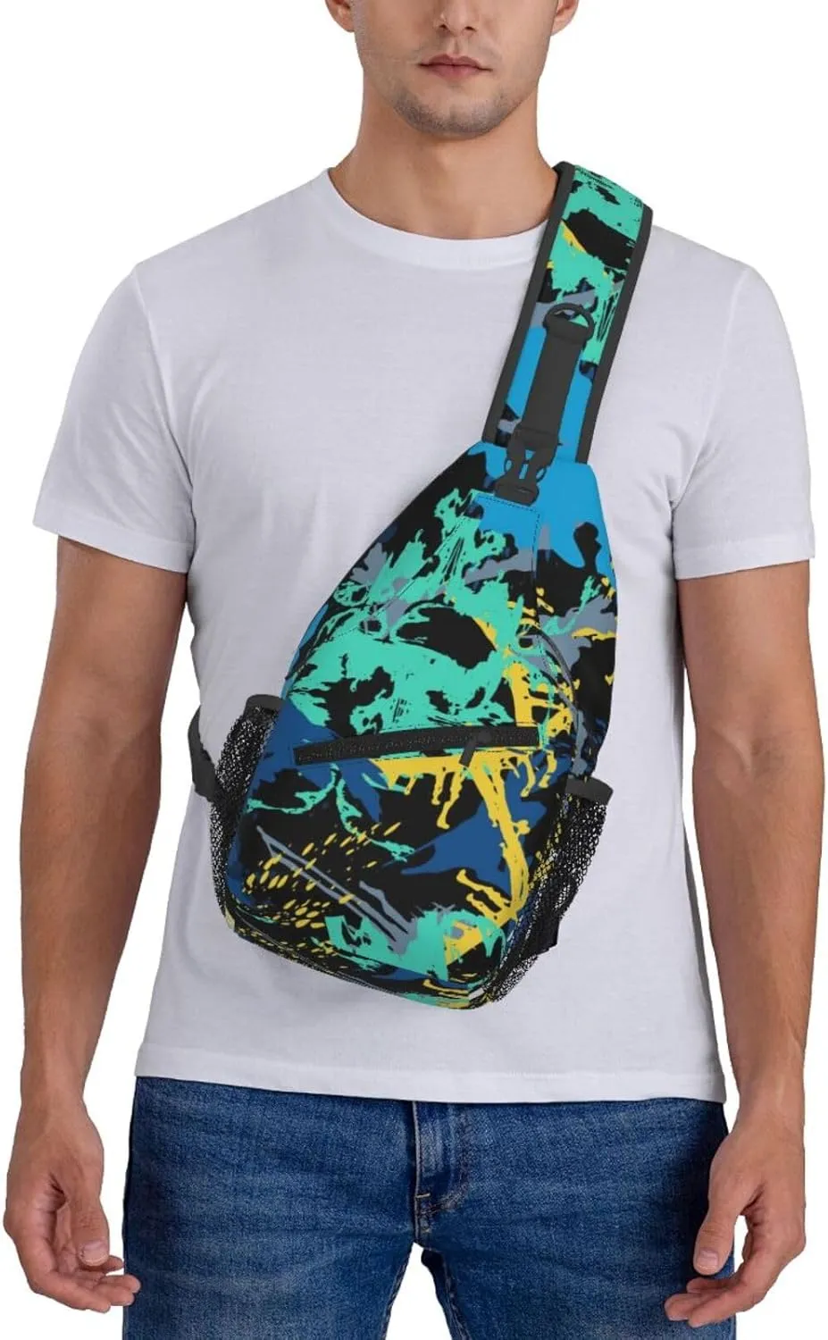 Graffiti Art Pattern Sling Backpack Women Men Travel Hiking Daypack Cool Graffiti Crossbody Shoulder Bag