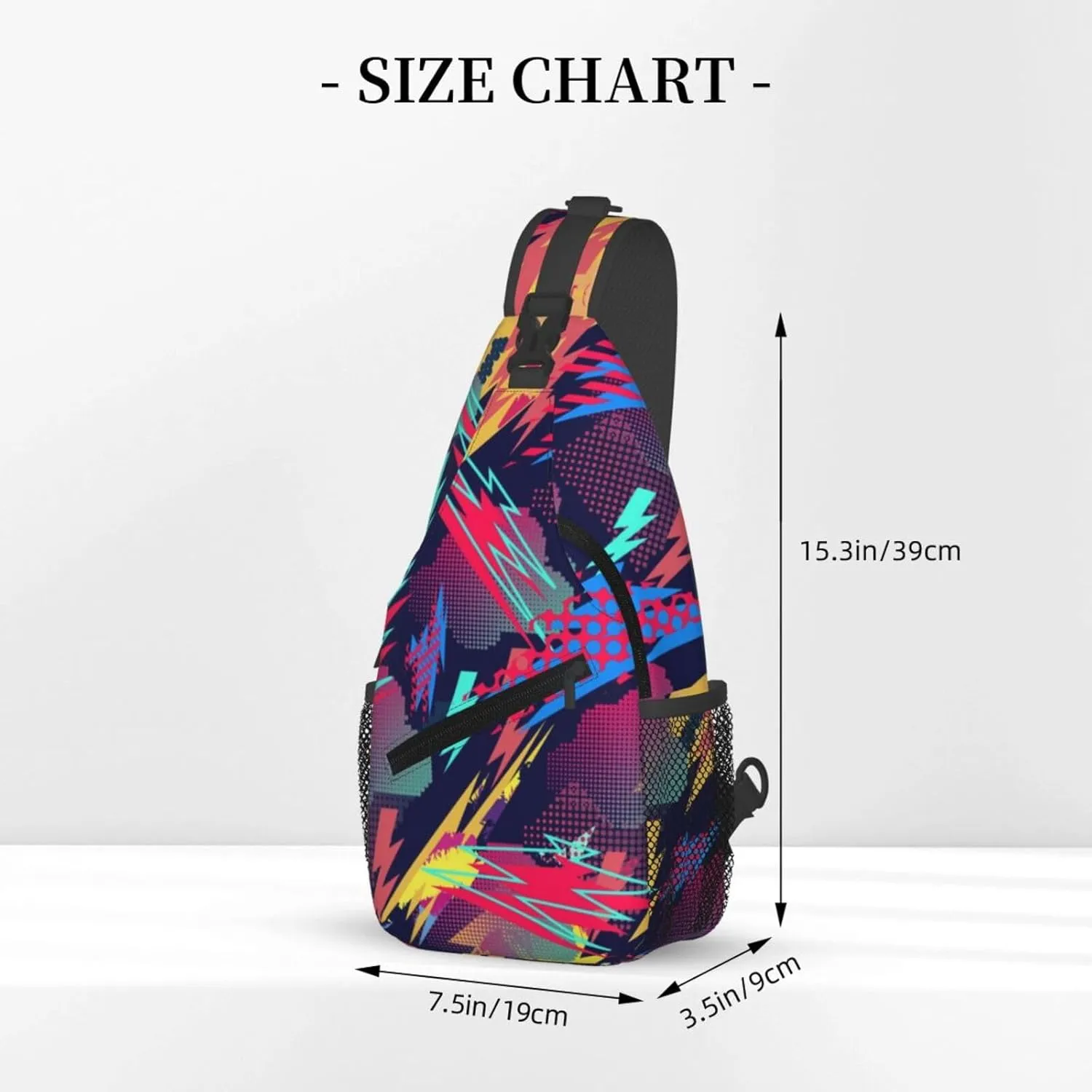 Graffiti Art Pattern Sling Backpack Women Men Travel Hiking Daypack Cool Graffiti Crossbody Shoulder Bag
