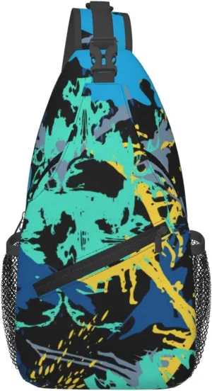 Graffiti Art Pattern Sling Backpack Women Men Travel Hiking Daypack Cool Graffiti Crossbody Shoulder Bag
