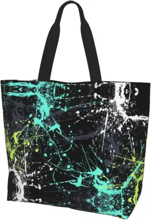 Graffiti Canvas Tote Bag Funny Shoulder Bag Cool Casual Grocery Bags Graffiti Bags for Outdoor