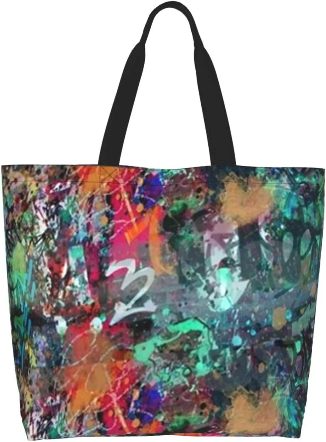 Graffiti Grocery Bag Funny Shopping Bag Cool Handbag Bags Graffiti Tote Bag for Women Men Outdoor