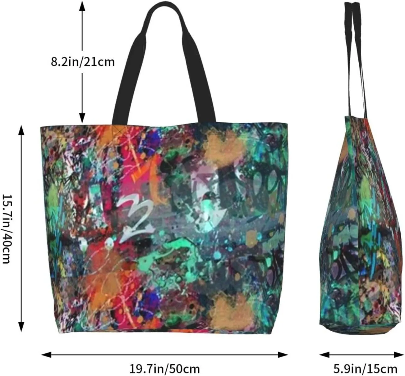 Graffiti Grocery Bag Funny Shopping Bag Cool Handbag Bags Graffiti Tote Bag for Women Men Outdoor