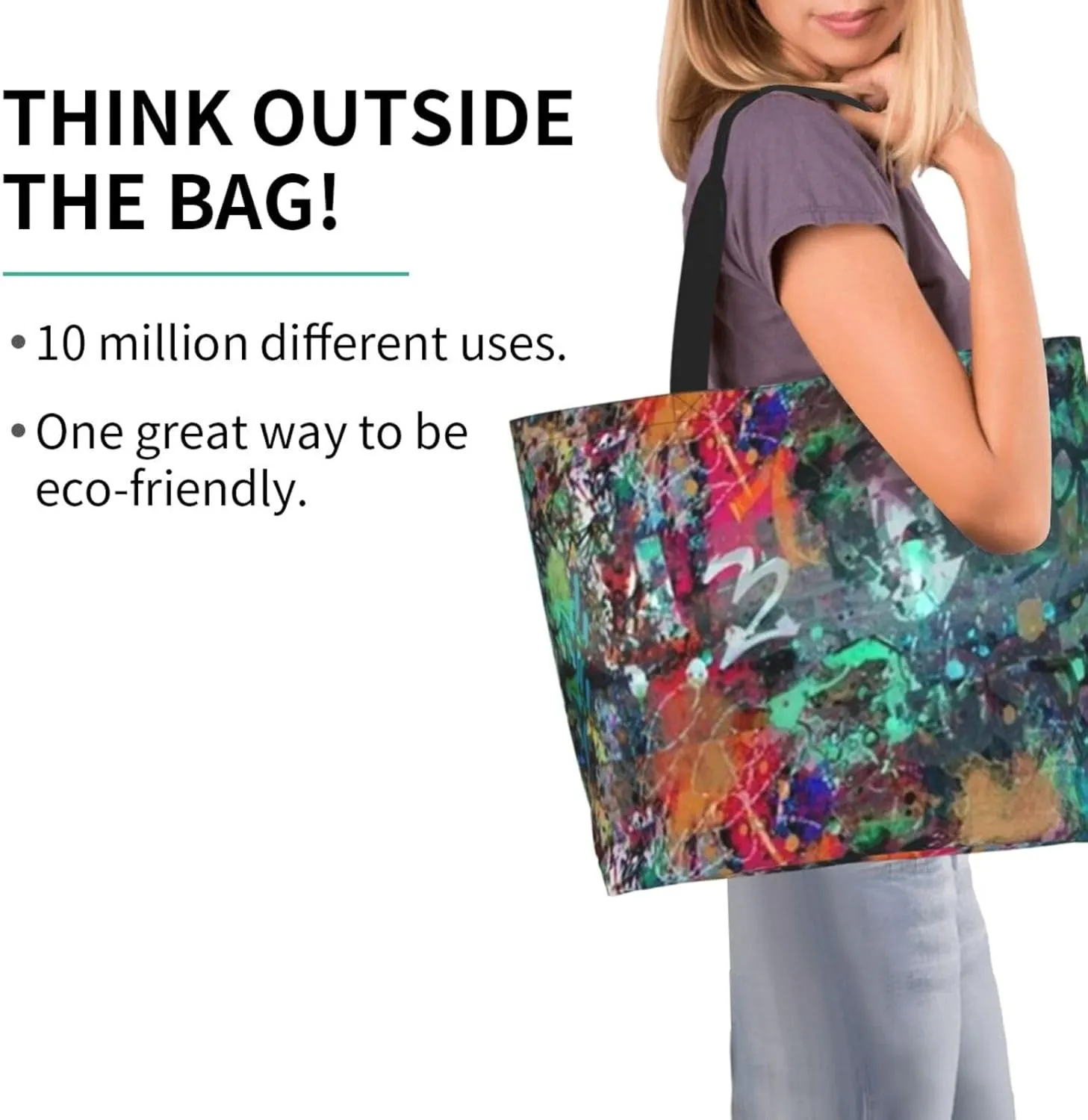 Graffiti Grocery Bag Funny Shopping Bag Cool Handbag Bags Graffiti Tote Bag for Women Men Outdoor