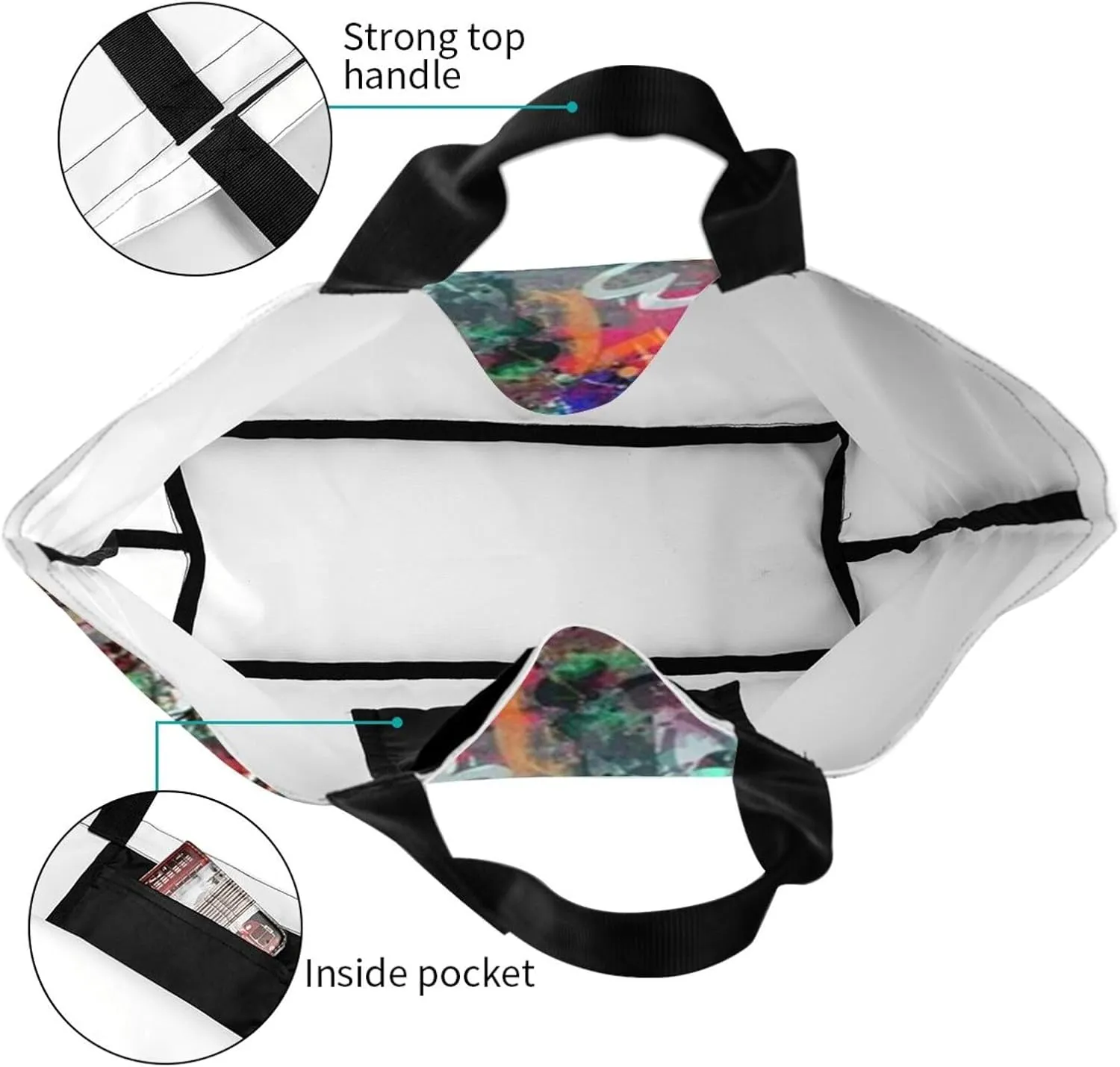 Graffiti Grocery Bag Funny Shopping Bag Cool Handbag Bags Graffiti Tote Bag for Women Men Outdoor