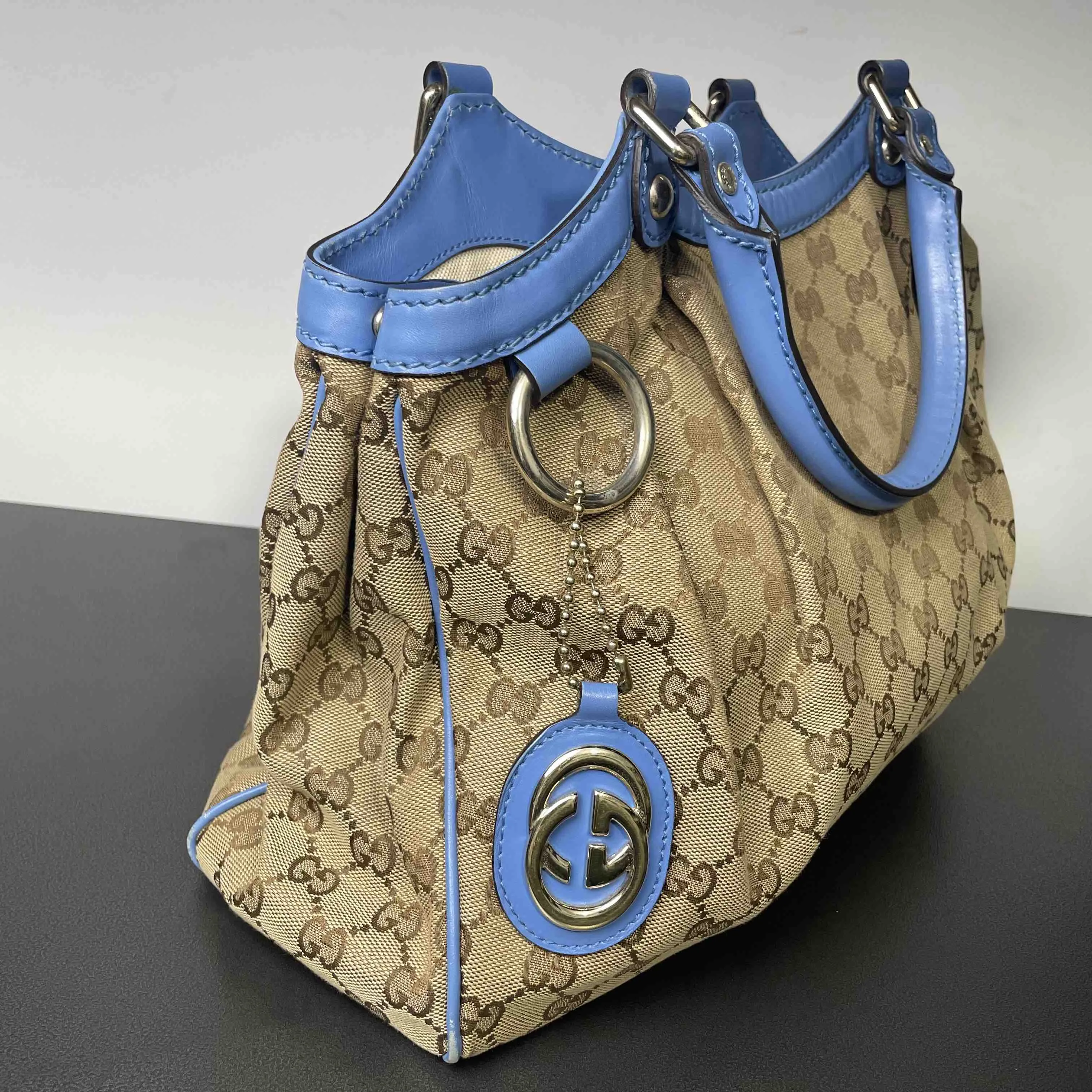 Gucci Joy Boston Bag Beige Blue