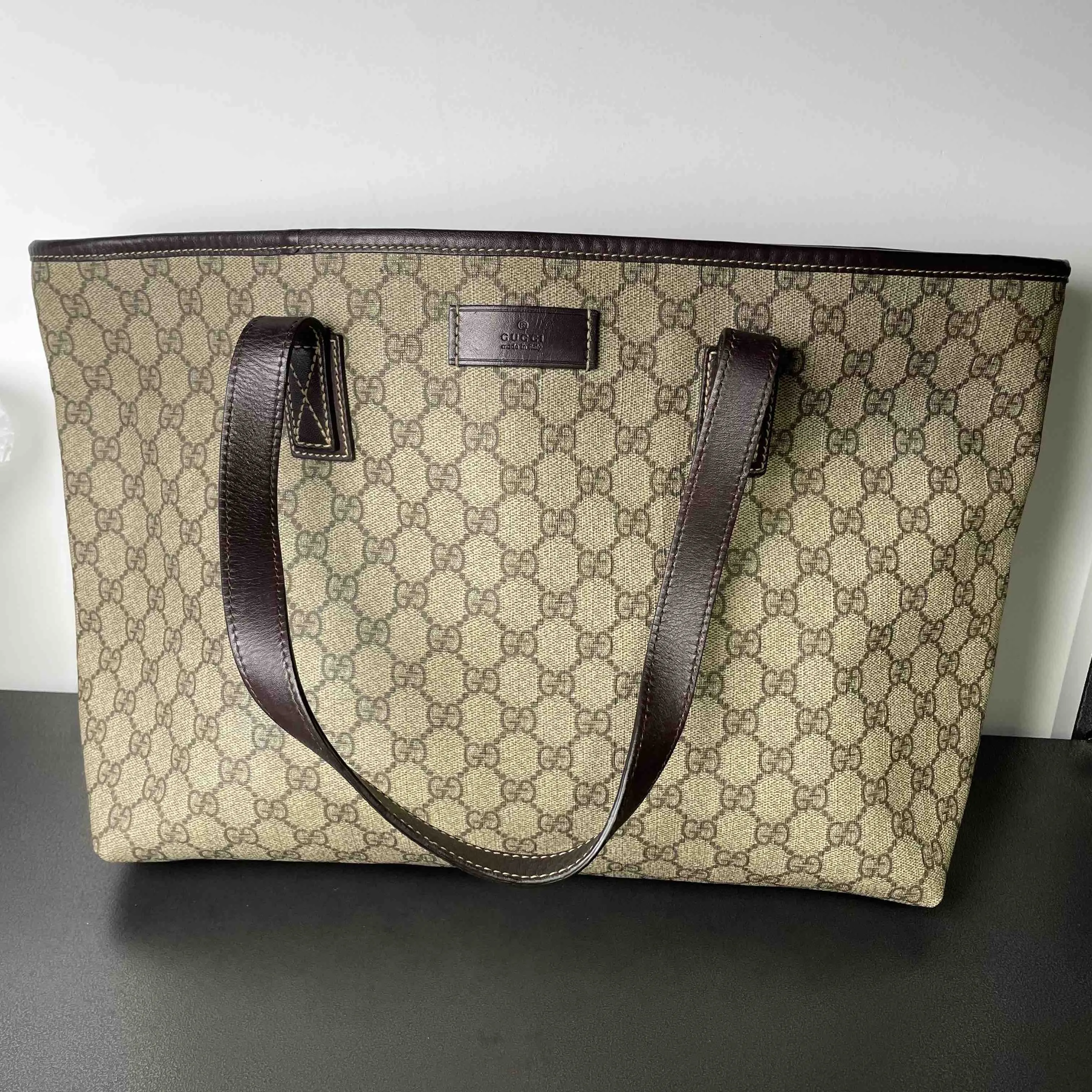 Gucci Monogram Beige Tote Bag